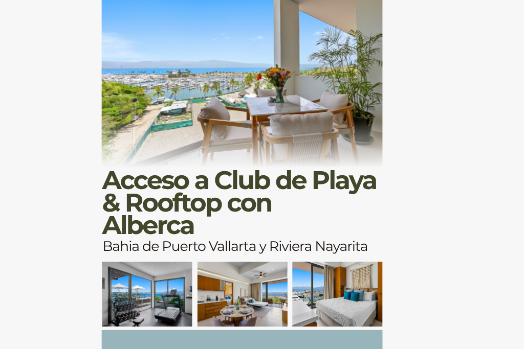 Acceso a Club de Playa y rooftop con alberca